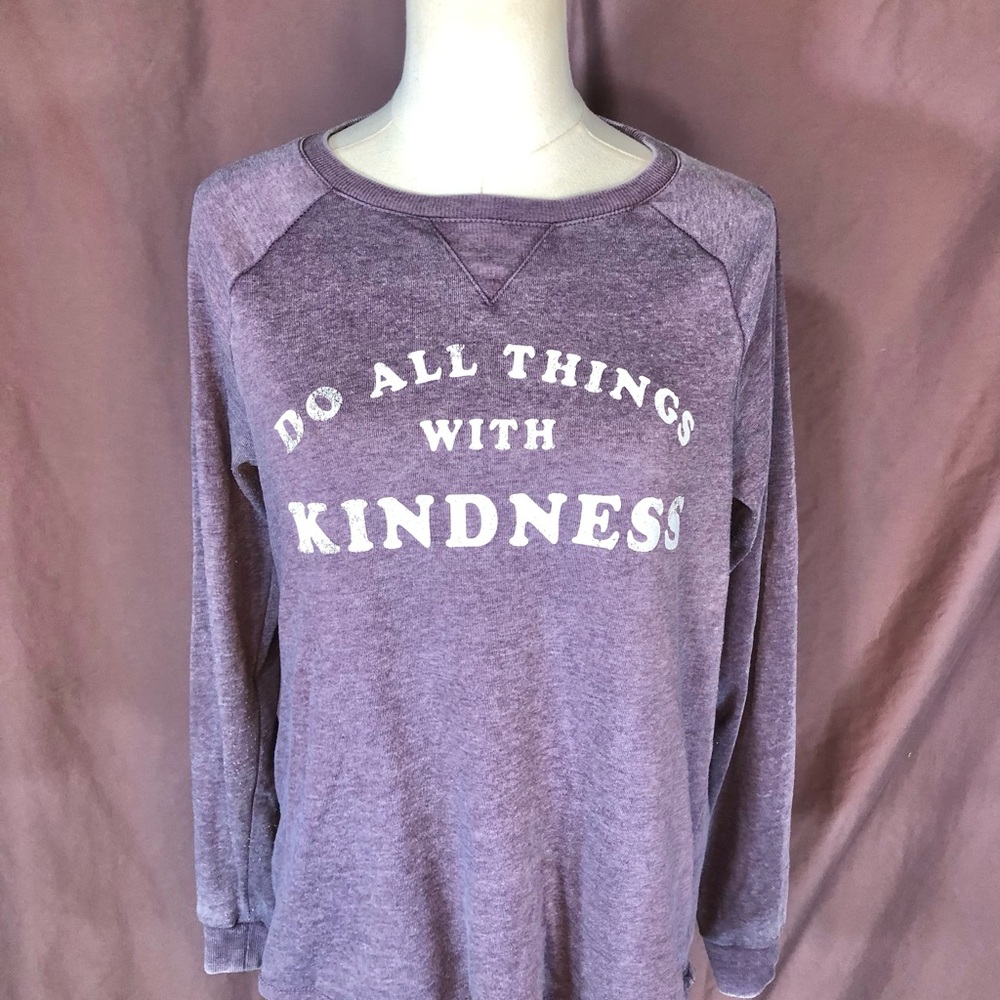 Purple 'Do All Things With Kindness' Women's Sweatshirt Size Small